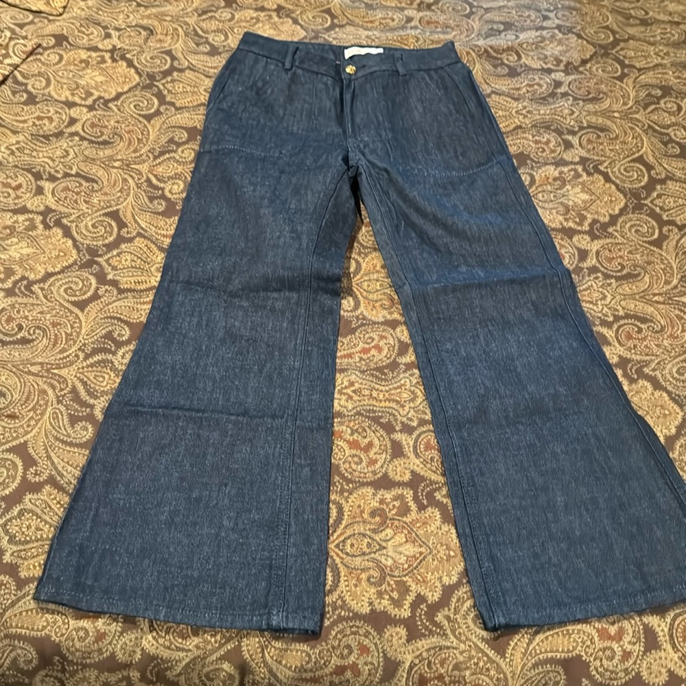 Tory Burch Dark Wash Wide Leg Jeans Size 26